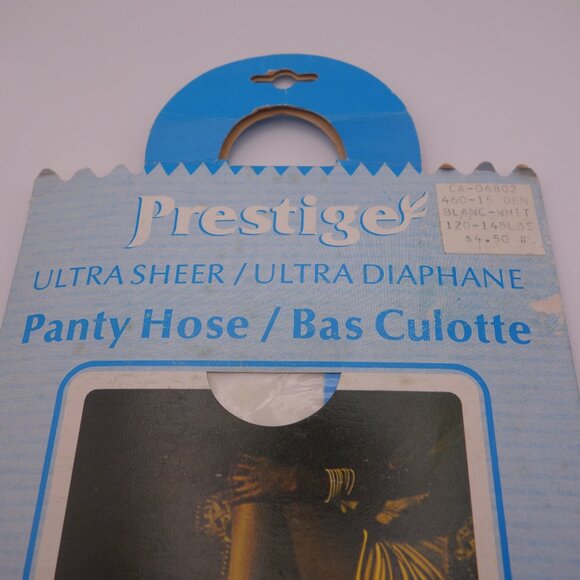 Vintage Prestige Ultra Sheer Made in Italy 100% Nylon 15 DEN White Panty Hose - Picture 3 of 13